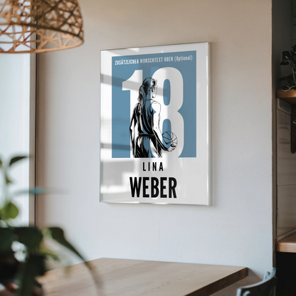 Personalisiertes Acrylglas Bild Basketball Basketballerin Geschenk für Tocher Mama Tante Freundin