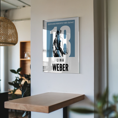 Personalisiertes Acrylglas Bild Basketball Basketballerin Geschenk für Tocher Mama Tante Freundin