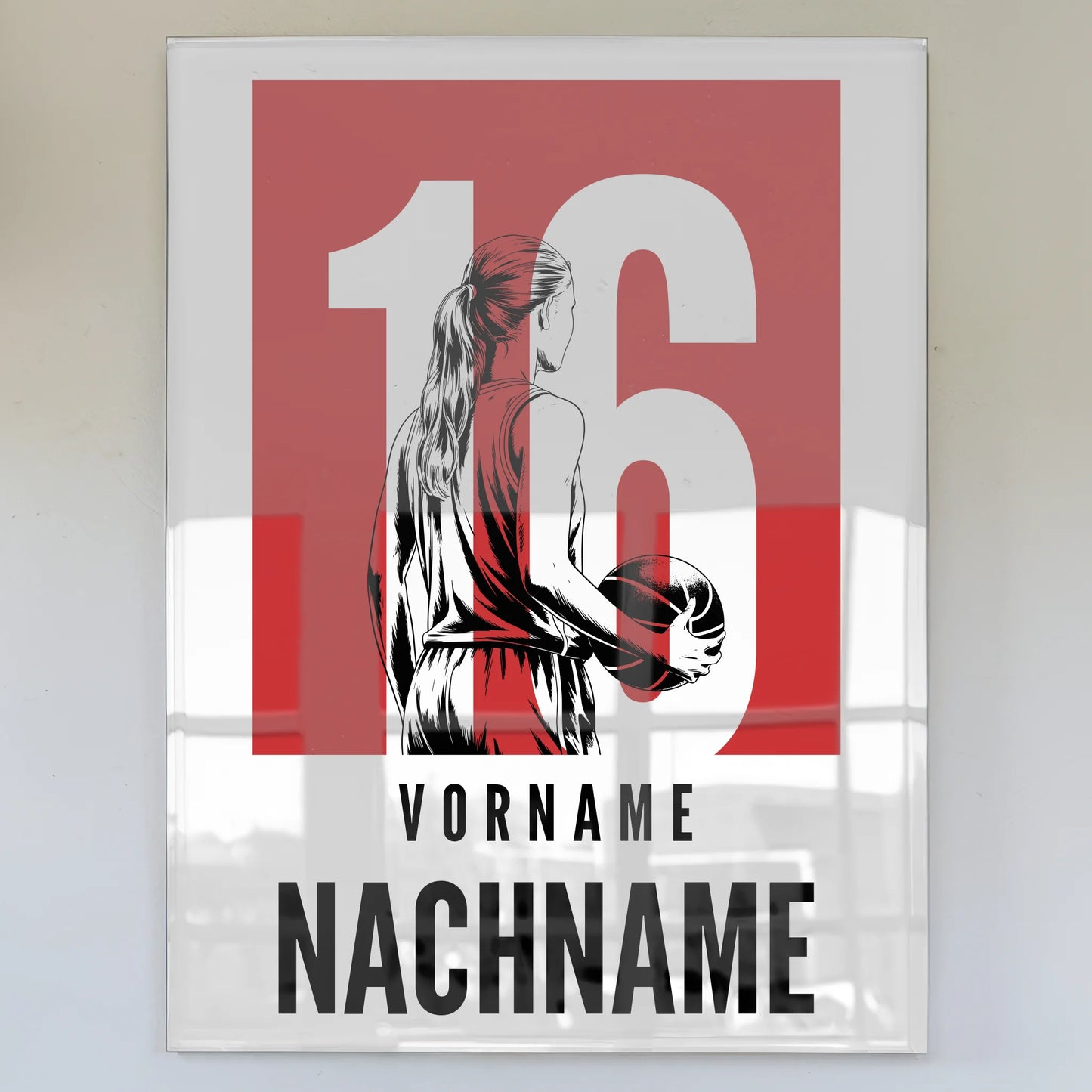 Acrylglasbild Personalisiert Basketball Basketballerin Geschenk für Tocher Freundin