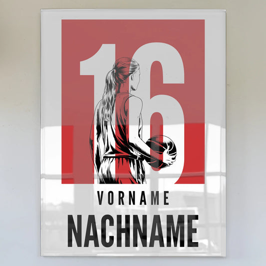 Acrylglasbild Personalisiert Basketball Basketballerin Geschenk für Tocher Freundin