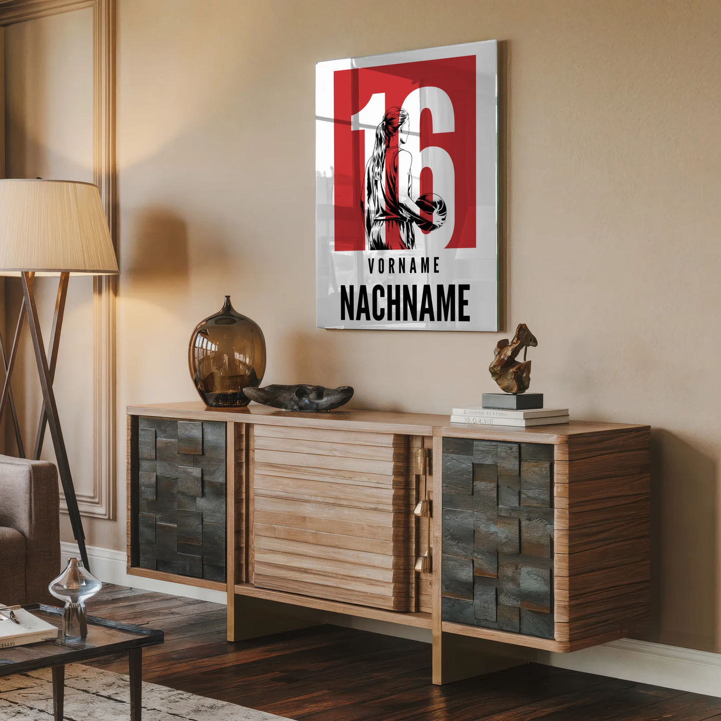 Acrylglasbild Personalisiert Basketball Basketballerin Geschenk für Tocher Freundin
