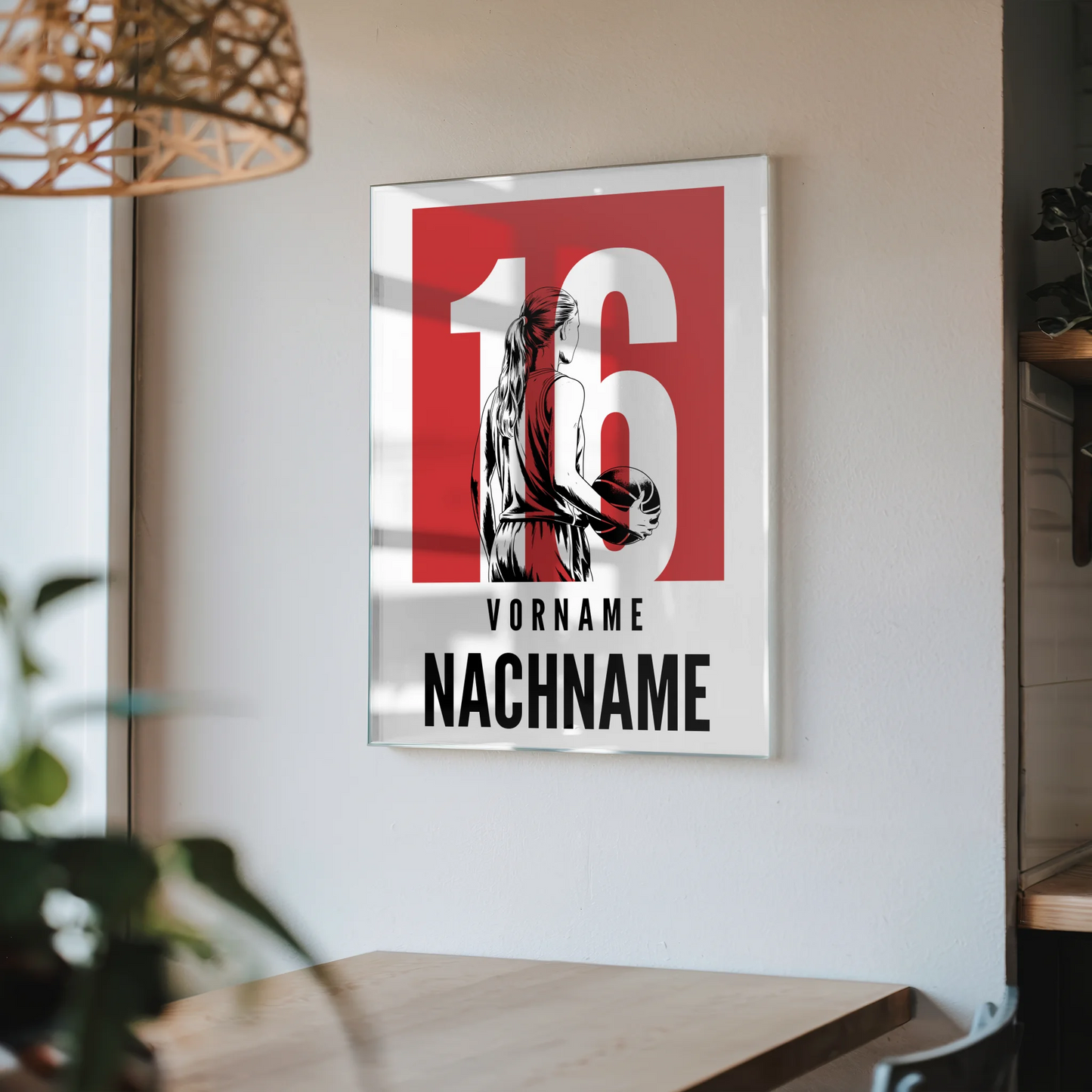 Acrylglasbild Personalisiert Basketball Basketballerin Geschenk für Tocher Freundin