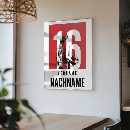 Acrylglasbild Personalisiert Basketball Basketballerin Geschenk für Tocher Freundin