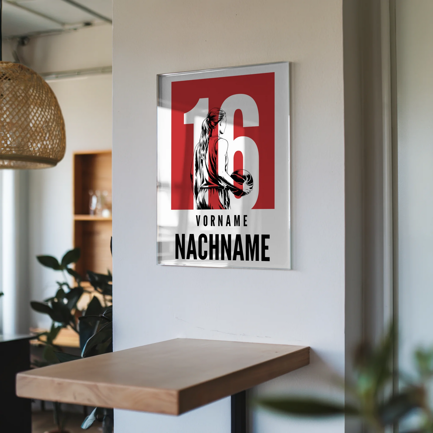 Acrylglasbild Personalisiert Basketball Basketballerin Geschenk für Tocher Freundin