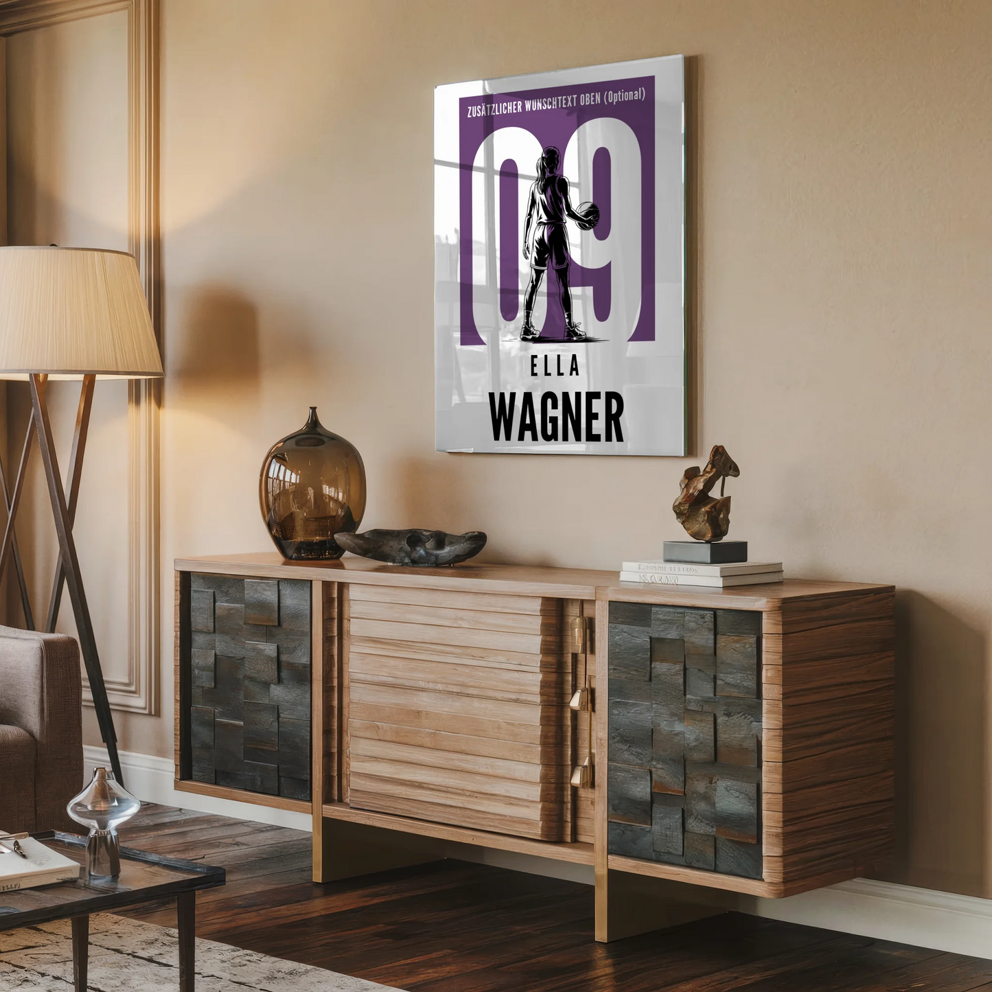 Acrylglas Bild Personalisiert Basketball Basketballerin Geschenk für Tochter