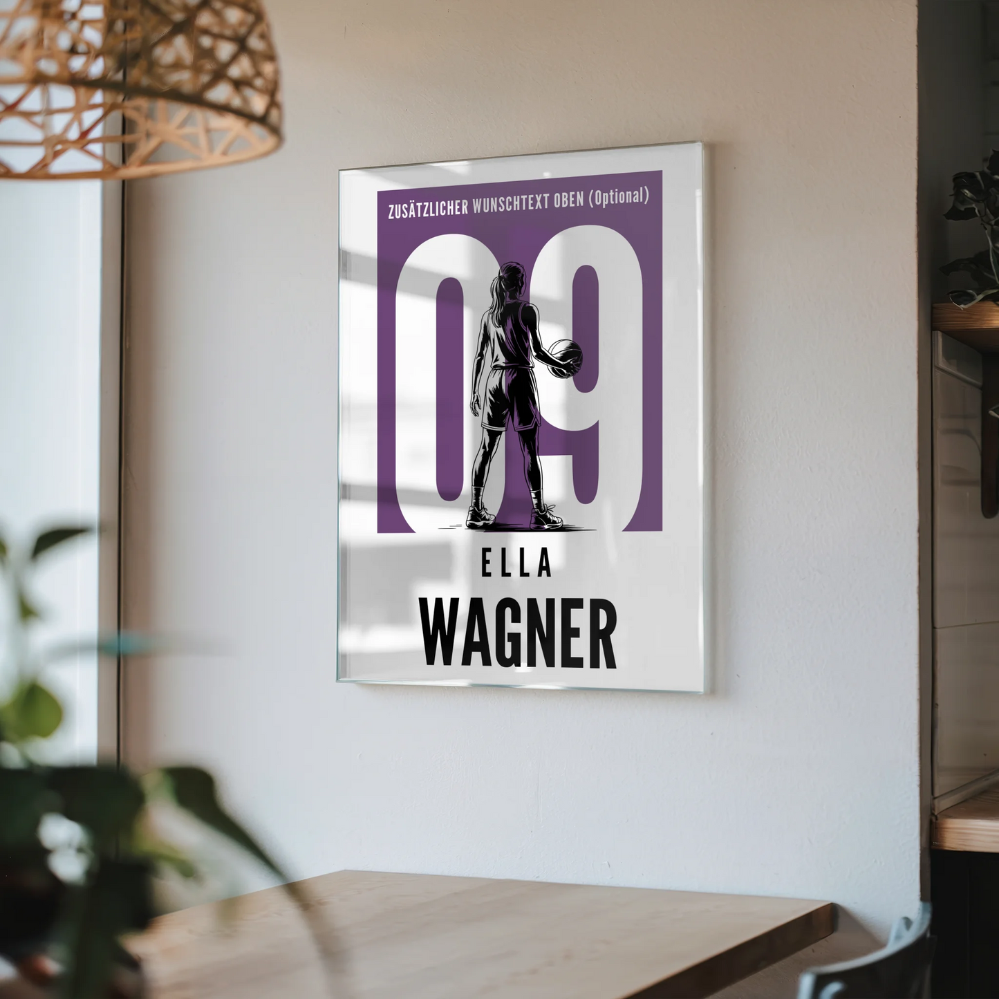 Acrylglas Bild Personalisiert Basketball Basketballerin Geschenk für Tochter