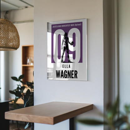 Acrylglas Bild Personalisiert Basketball Basketballerin Geschenk für Tochter