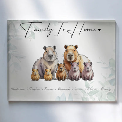 Acrylglasbild Personalisiert Capybara Familienporträt Geschenk für Mama Papa Oma Opa