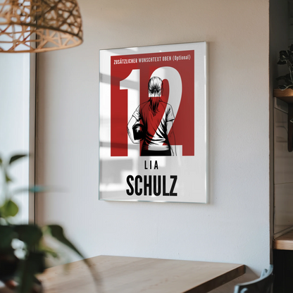 Personalisiertes Acrylglas Wandbild Bowling Bowlerin Geschenk für Mädchen Turnier Urkunde