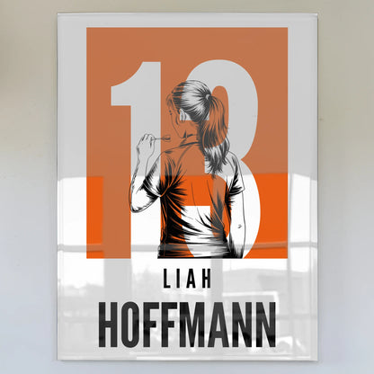 Personalisiertes Acrylglasbild Magnetisch Bowling Bowlerin Geschenk für Tocher Mama Tante Freundin