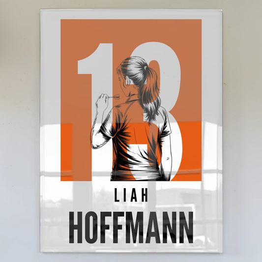 Personalisiertes Acrylglasbild Magnetisch Bowling Bowlerin Geschenk für Tocher Mama Tante Freundin