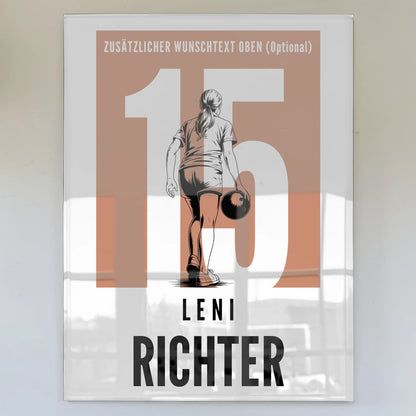 Personalisiertes Acrylglas Bild magnetisch Bowling Bowlerin Geschenk für Tocher Freundin