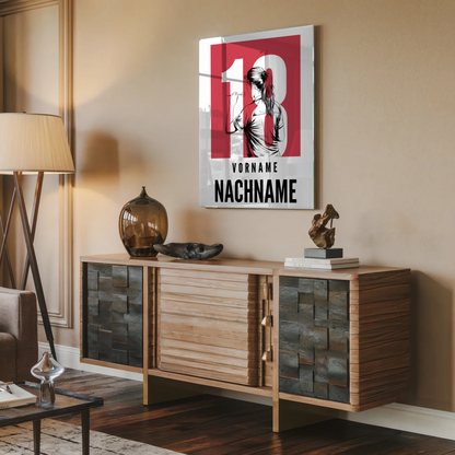 Acrylglasbild Personalisiert magnetisch Dart Dartspielerin Geschenk für Tochter