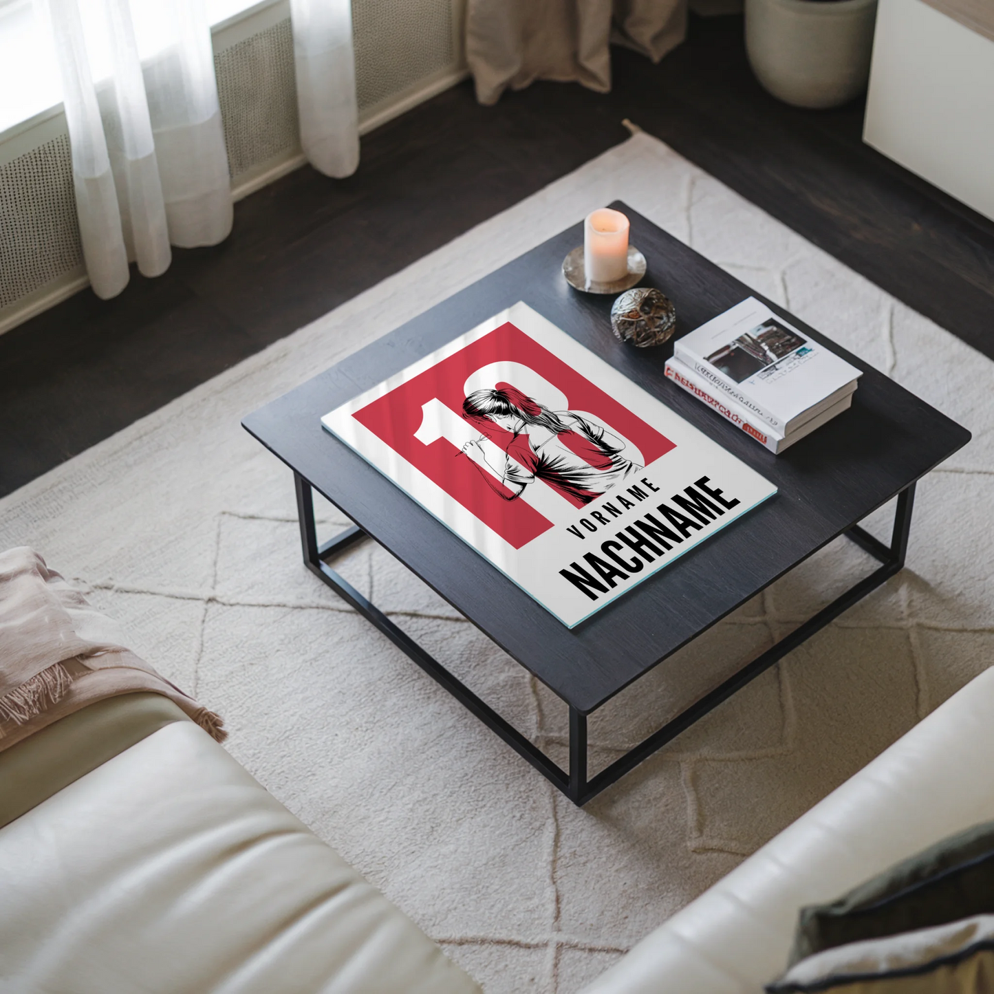 Acrylglasbild Personalisiert magnetisch Dart Dartspielerin Geschenk für Tochter
