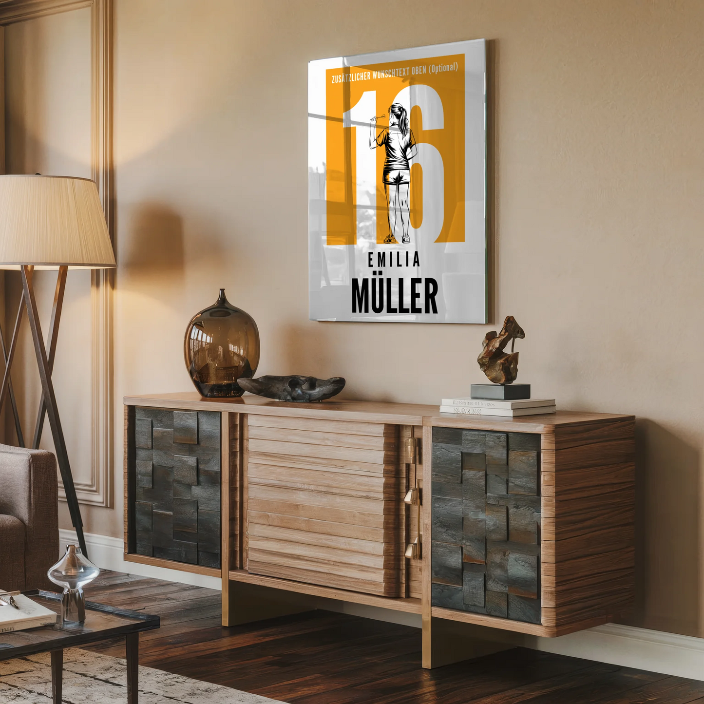 Acrylglas Bild Personalisiert magnetisch Dart Dartspielerin Geschenk für Mädchen Turnier