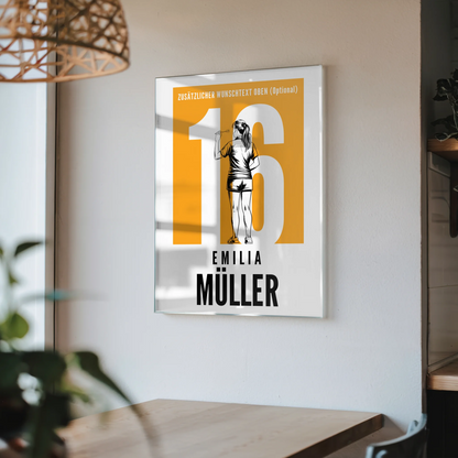 Acrylglas Bild Personalisiert magnetisch Dart Dartspielerin Geschenk für Mädchen Turnier