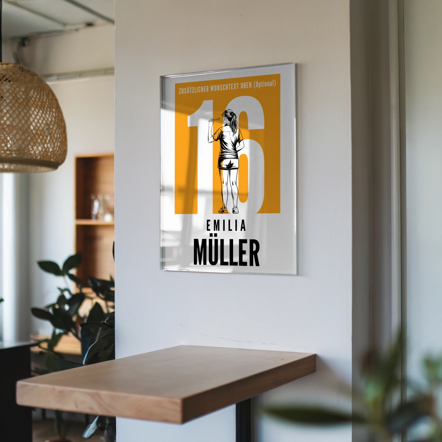 Acrylglas Bild Personalisiert magnetisch Dart Dartspielerin Geschenk für Mädchen Turnier