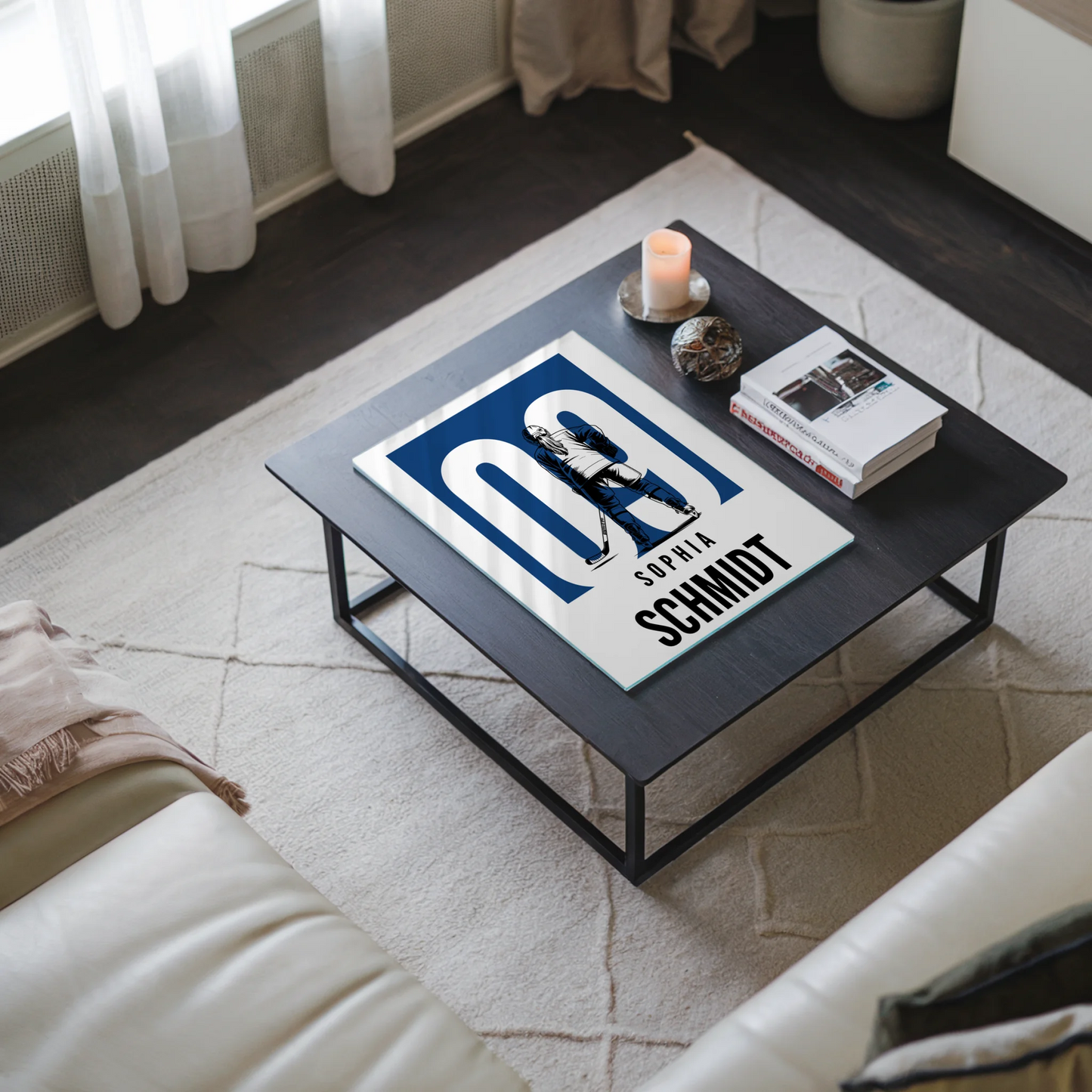 Acrylglas Wandbild Personalisiert magnetisch Eishockey Eishockeyspielerin Geschenk für Mädchen Turnier Urkunde