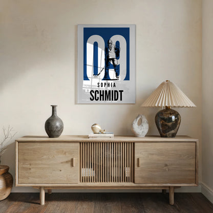 Acrylglas Wandbild Personalisiert magnetisch Eishockey Eishockeyspielerin Geschenk für Mädchen Turnier Urkunde