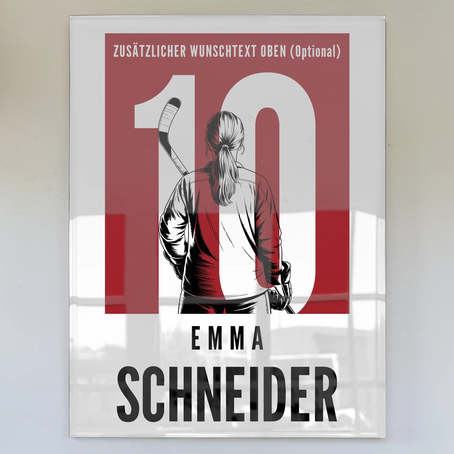 Personalisiertes Acrylglas Wandbild magnetisch Eishockey Eishockeyspielerin Geschenk für Tocher Mama Tante Freundin