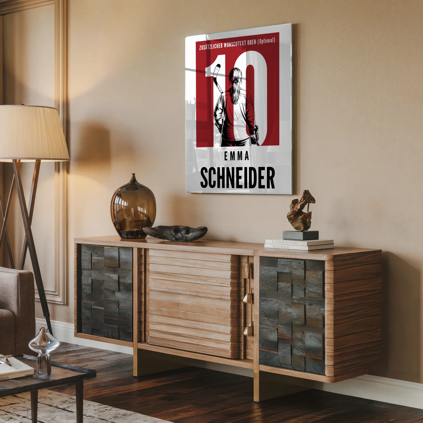 Personalisiertes Acrylglas Wandbild magnetisch Eishockey Eishockeyspielerin Geschenk für Tocher Mama Tante Freundin