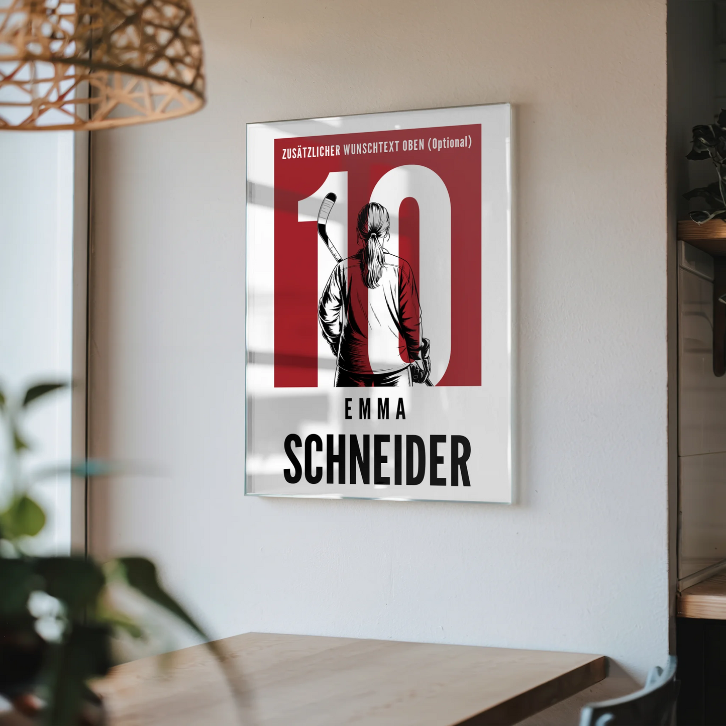 Personalisiertes Acrylglas Wandbild magnetisch Eishockey Eishockeyspielerin Geschenk für Tocher Mama Tante Freundin