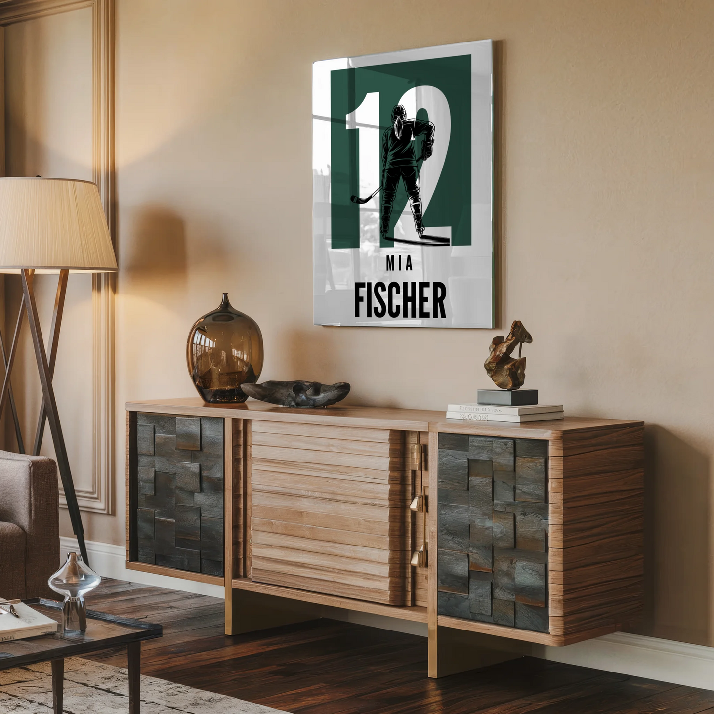 Personalisiertes Acrylglasbild Eishockey Eishockeyspielerin Geschenk für Tocher Freundin