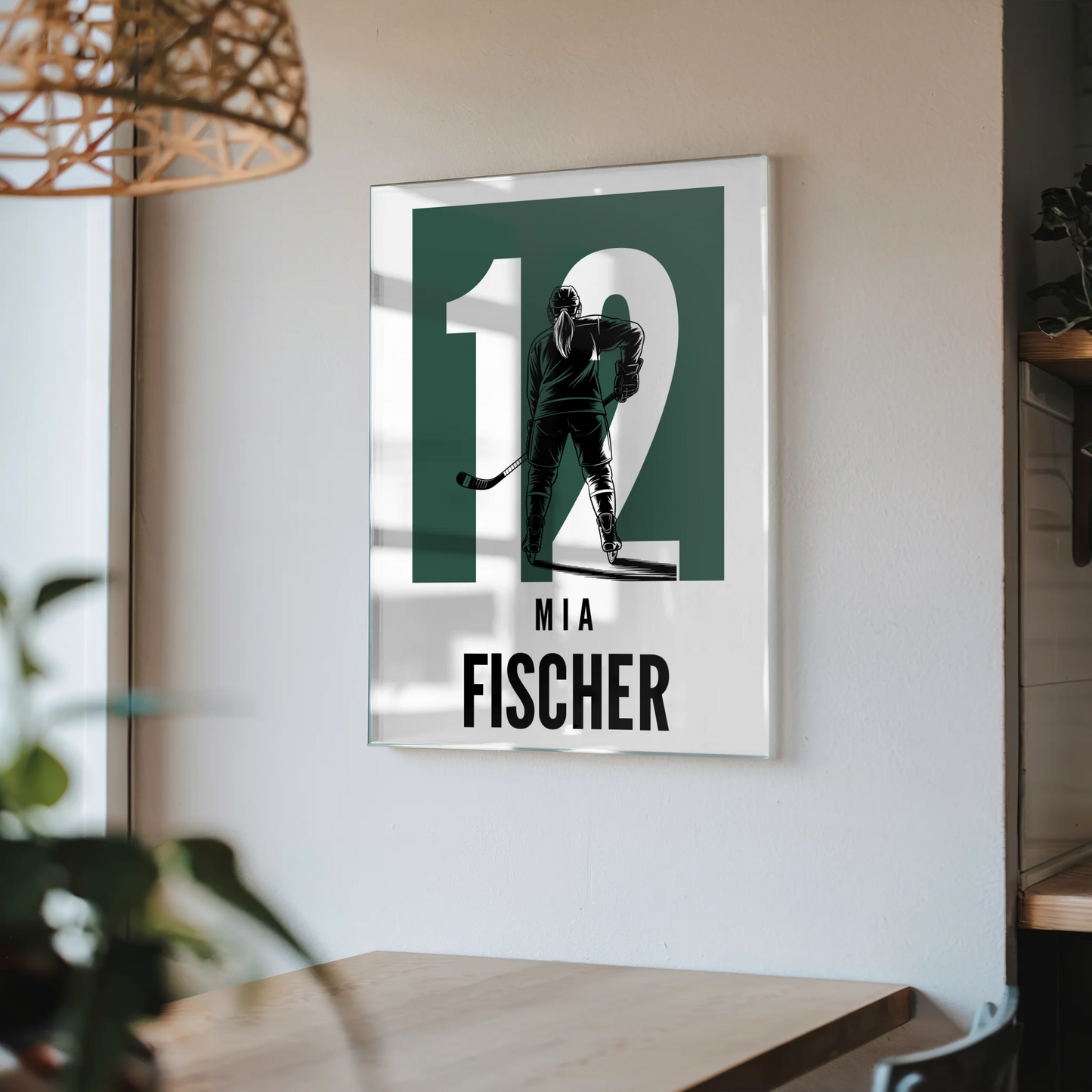 Personalisiertes Acrylglasbild Eishockey Eishockeyspielerin Geschenk für Tocher Freundin