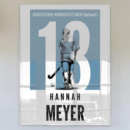 Personalisiertes Acrylglas Bild Feldhockey Feldhockeyspielerin Geschenk für Tochter