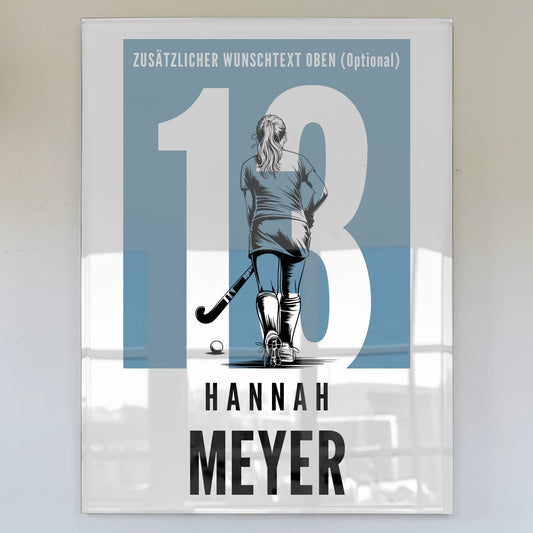 Personalisiertes Acrylglas Bild Feldhockey Feldhockeyspielerin Geschenk für Tochter