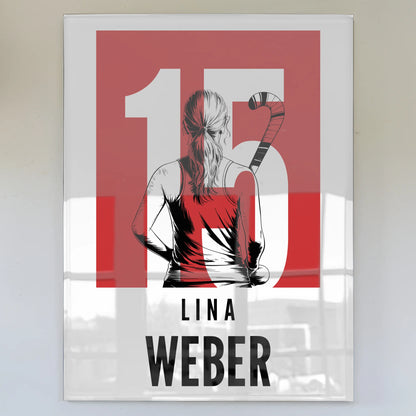 Acrylglasbild Personalisiert Feldhockey Feldhockeyspielerin Geschenk für Mädchen Turnier