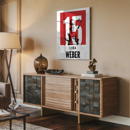 Acrylglasbild Personalisiert Feldhockey Feldhockeyspielerin Geschenk für Mädchen Turnier