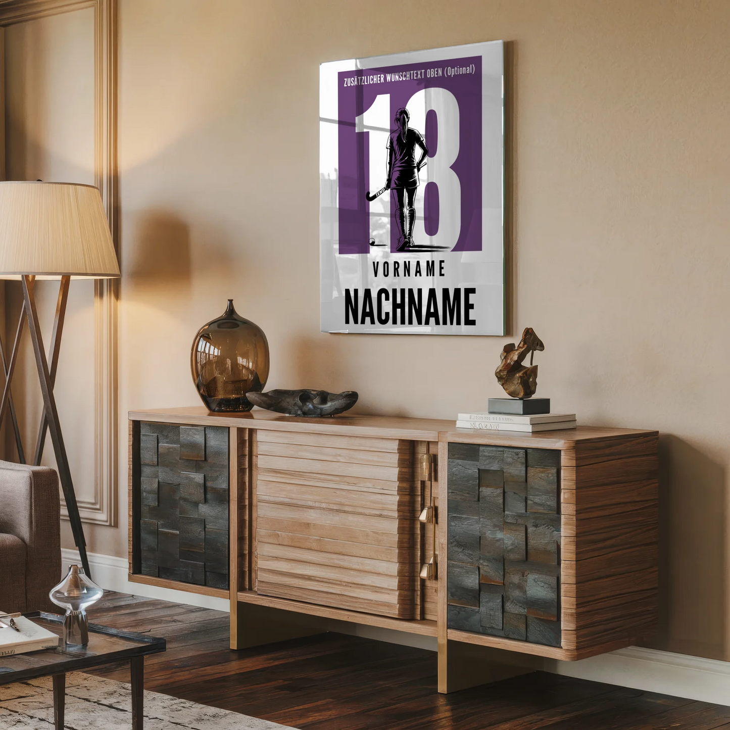 Acrylglas Bild Personalisiert Feldhockey Feldhockeyspielerin Geschenk für Mädchen Turnier Urkunde