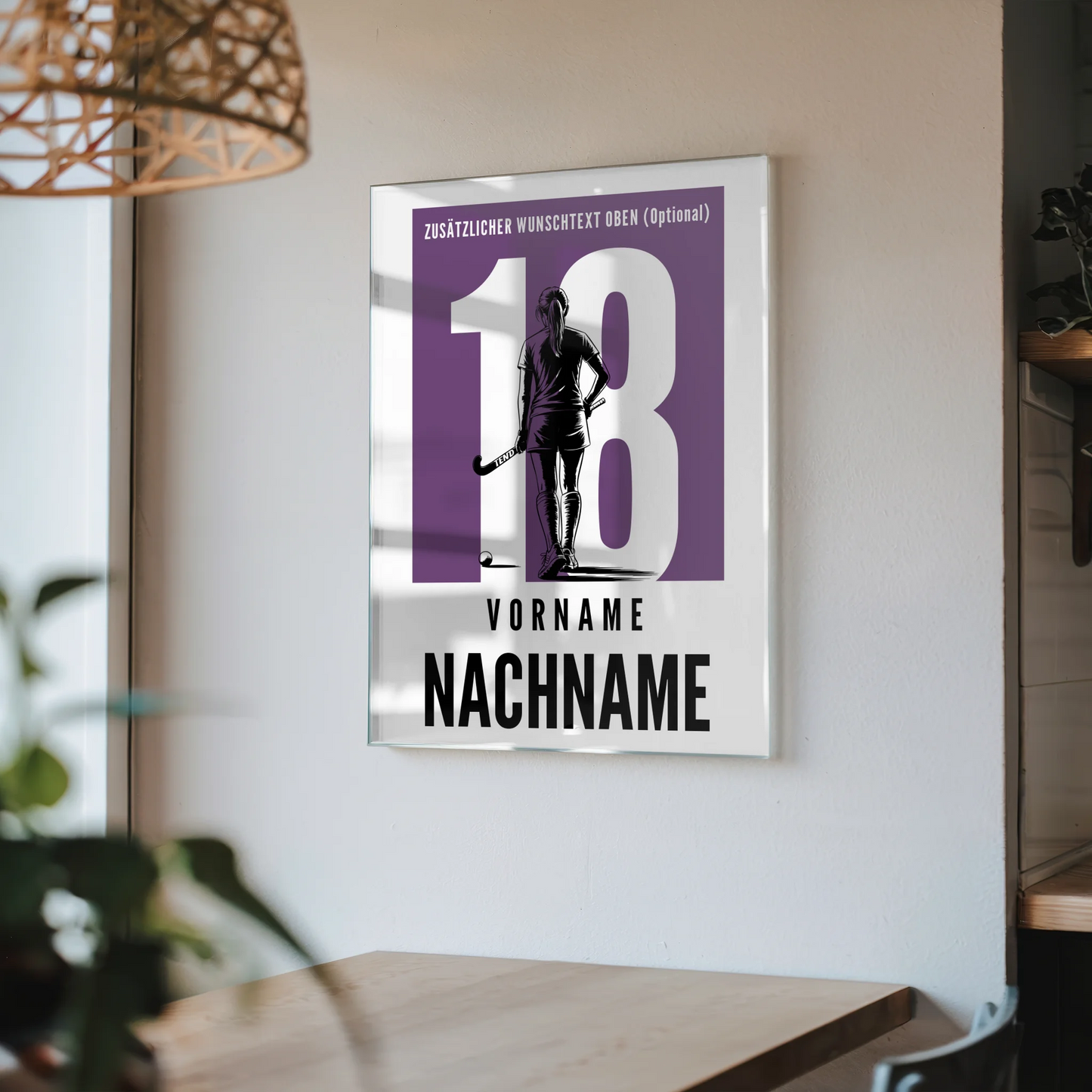 Acrylglas Bild Personalisiert Feldhockey Feldhockeyspielerin Geschenk für Mädchen Turnier Urkunde