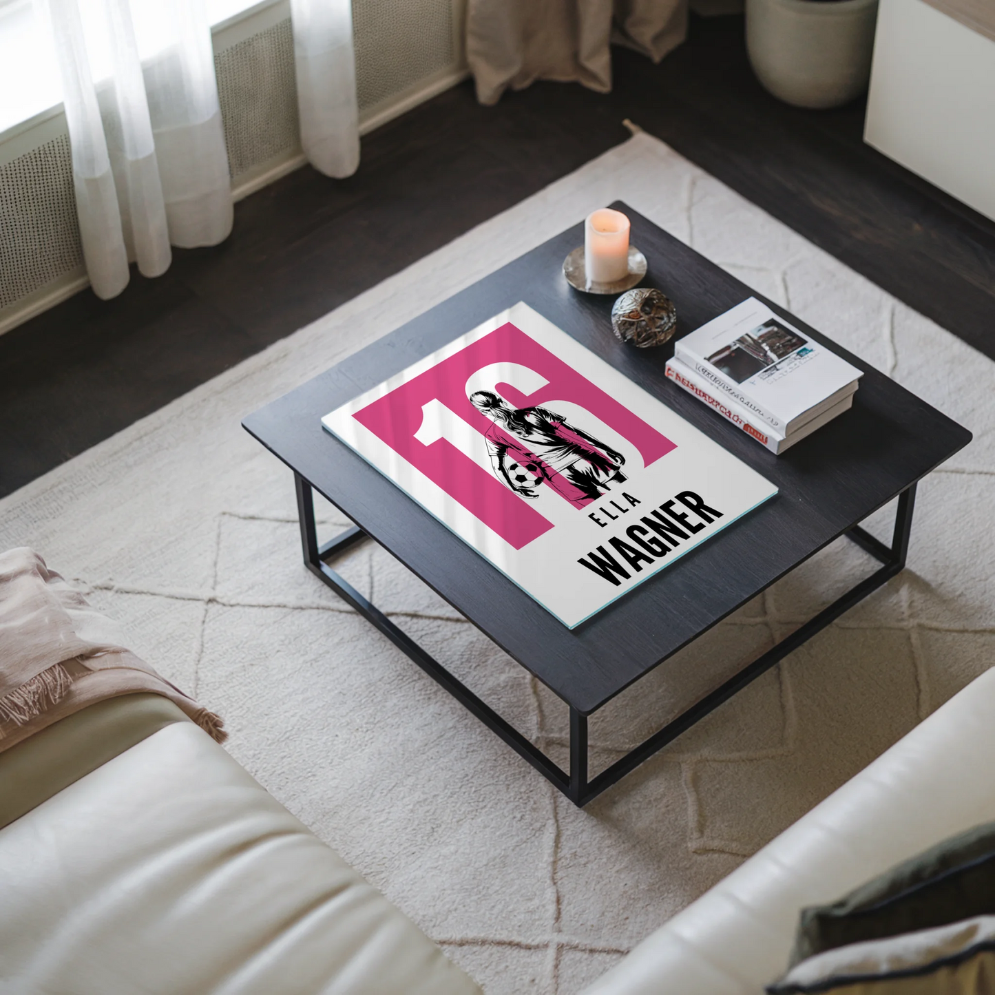 Acrylglas Wandbild Personalisiert Fußball Fußballerin Geschenk für Tocher Mama Tante Freundin