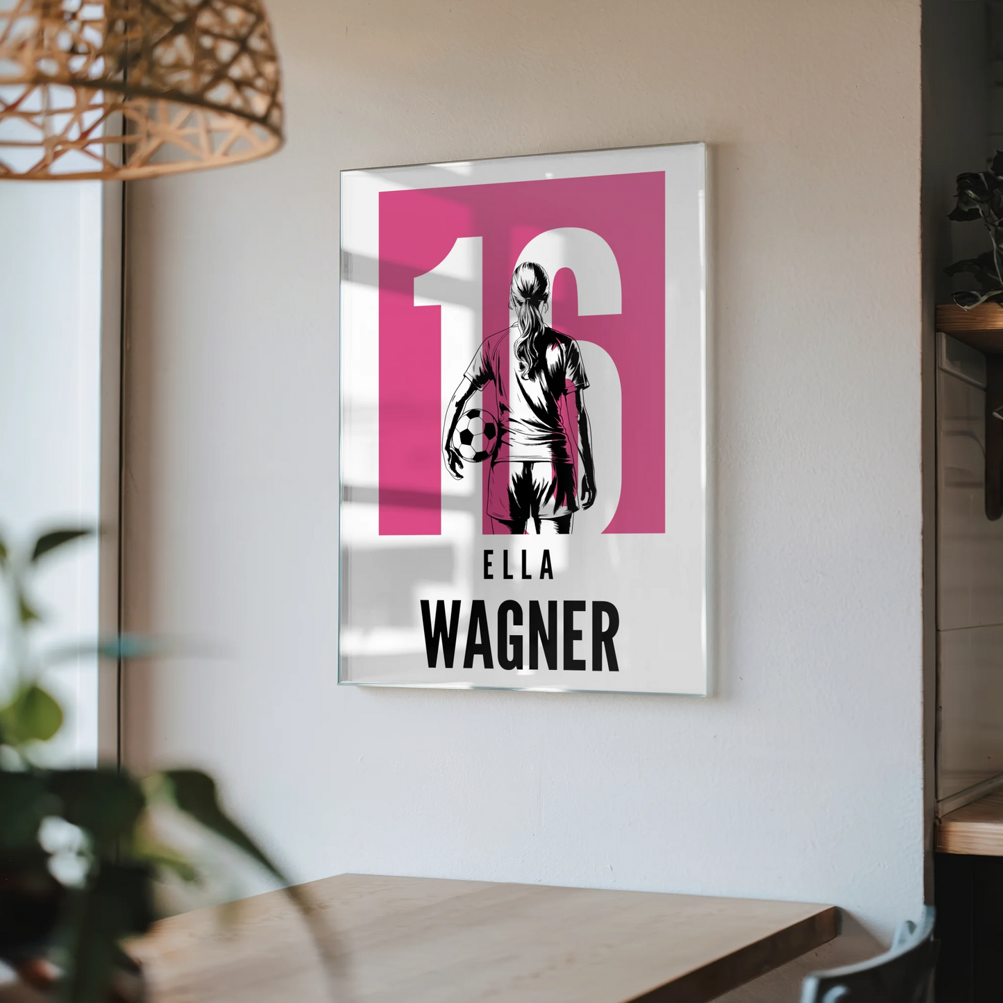 Acrylglas Wandbild Personalisiert Fußball Fußballerin Geschenk für Tocher Mama Tante Freundin