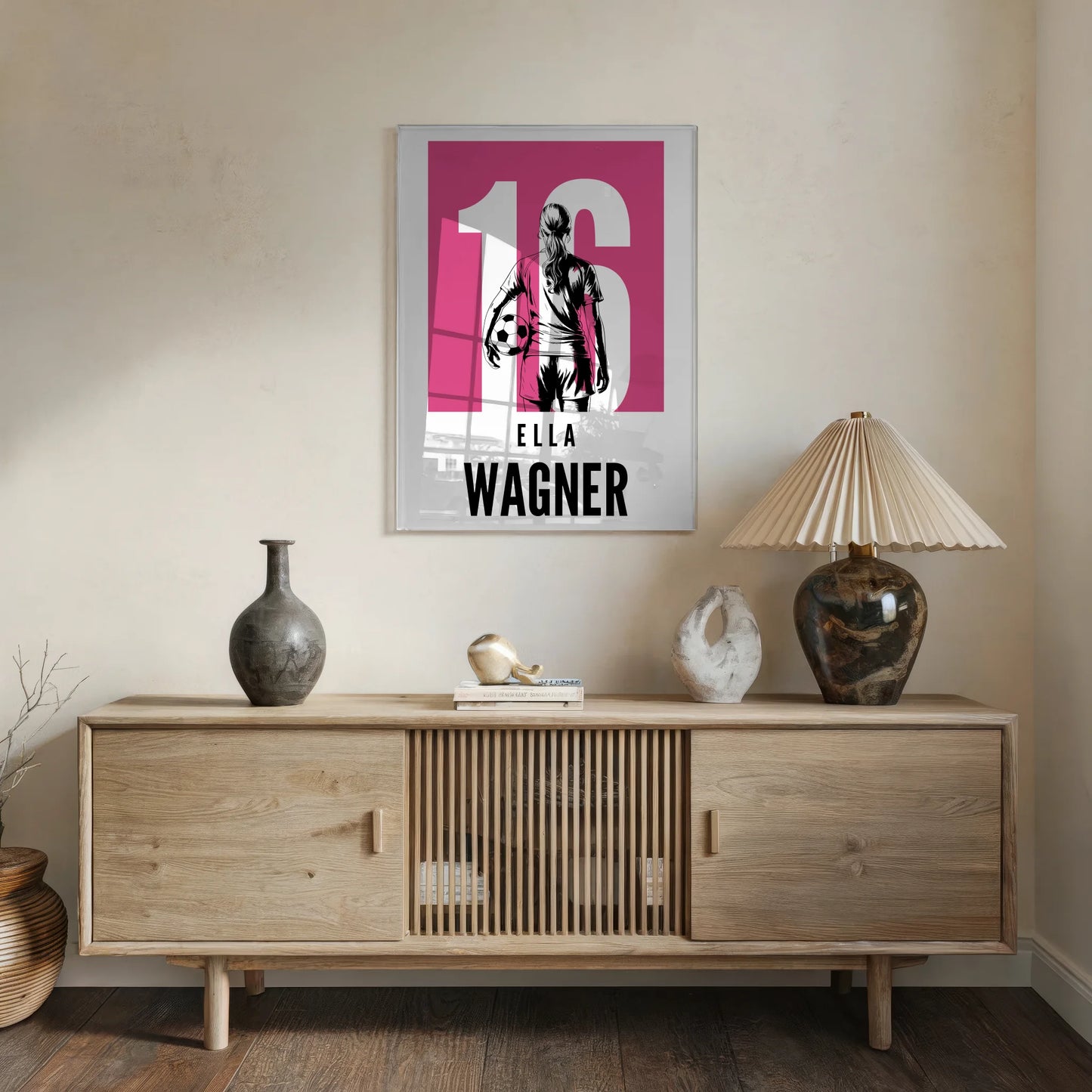 Acrylglas Wandbild Personalisiert Fußball Fußballerin Geschenk für Tocher Mama Tante Freundin