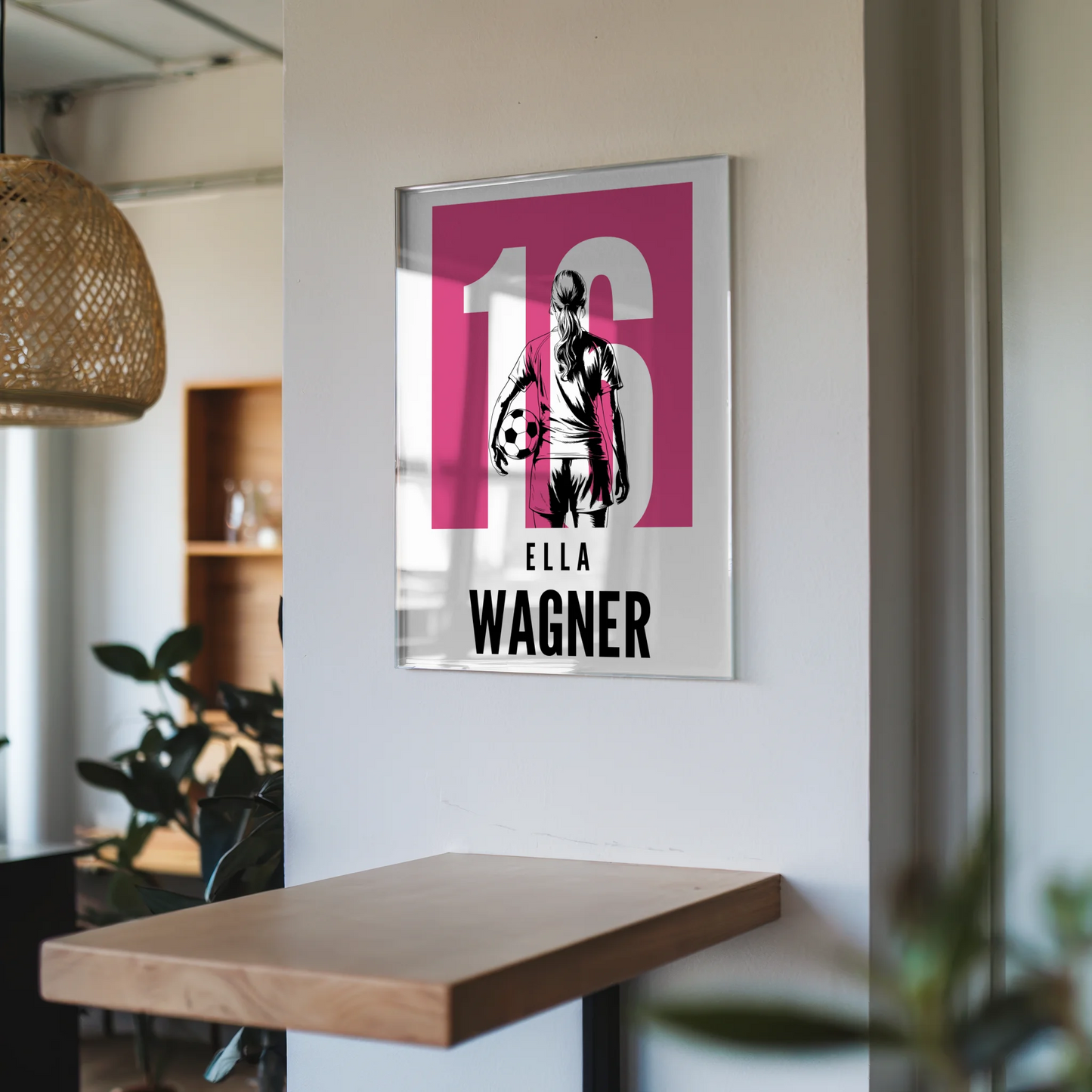 Acrylglas Wandbild Personalisiert Fußball Fußballerin Geschenk für Tocher Mama Tante Freundin