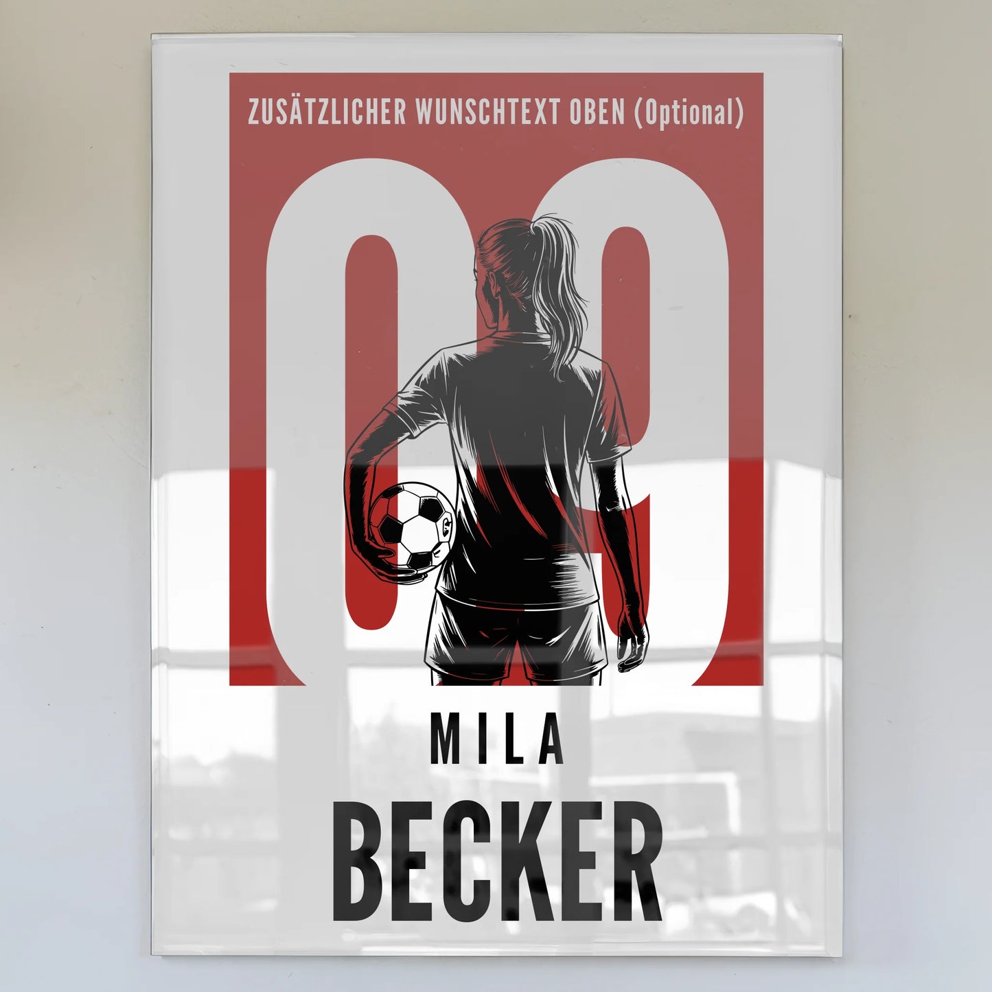 Personalisiertes Acrylglas Wandbild Fußball Fußballerin Geschenk für Tocher Freundin