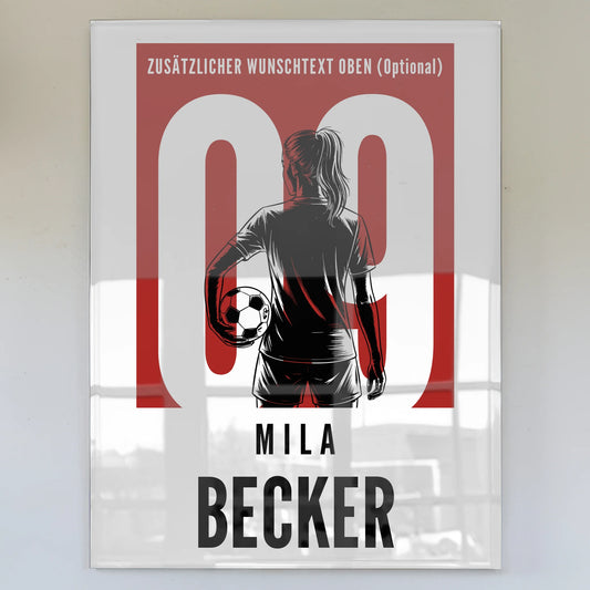 Personalisiertes Acrylglas Wandbild Fußball Fußballerin Geschenk für Tocher Freundin