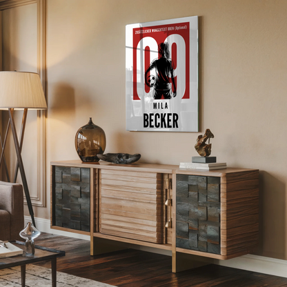 Personalisiertes Acrylglas Wandbild Fußball Fußballerin Geschenk für Tocher Freundin