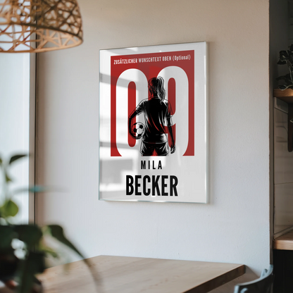 Personalisiertes Acrylglas Wandbild Fußball Fußballerin Geschenk für Tocher Freundin