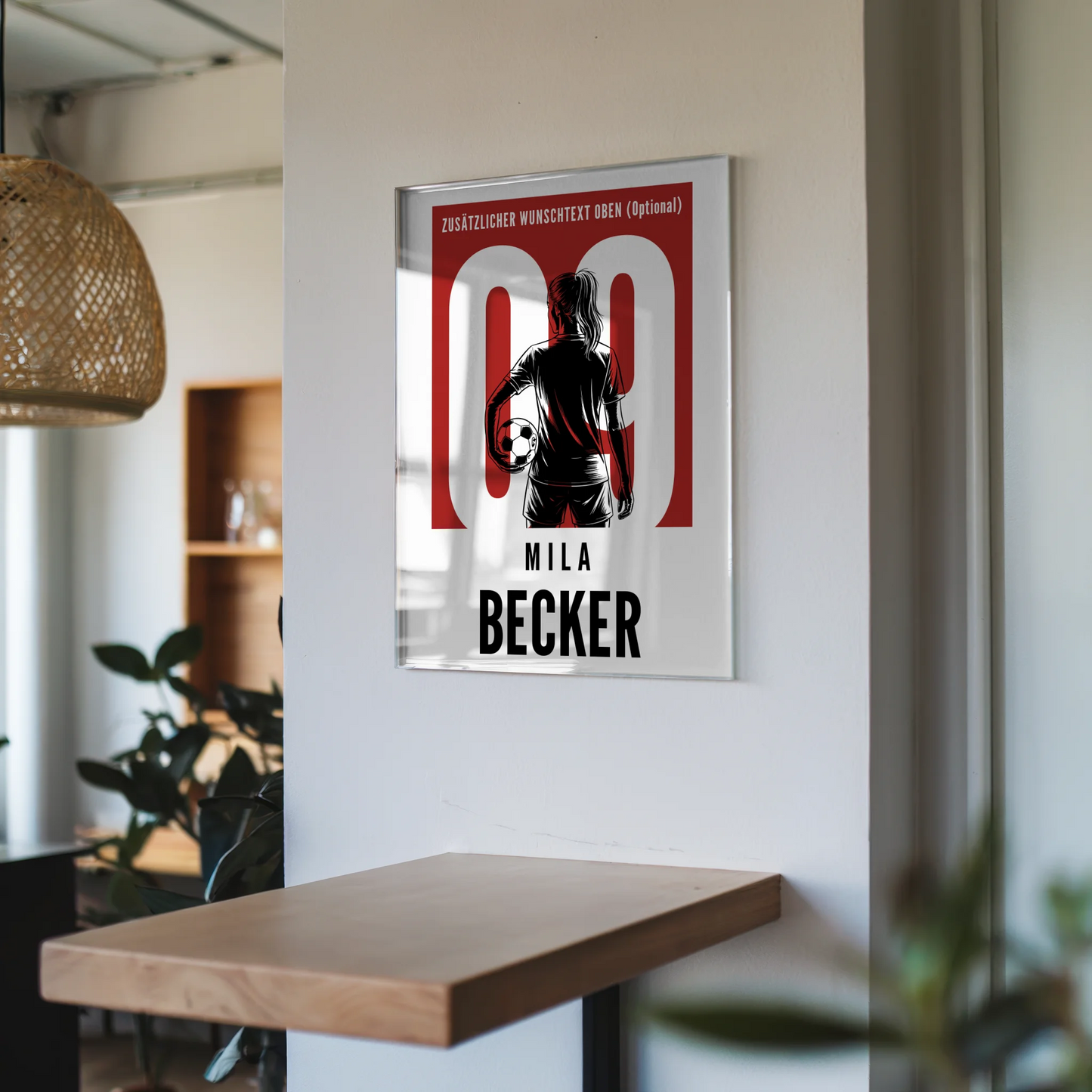 Personalisiertes Acrylglas Wandbild Fußball Fußballerin Geschenk für Tocher Freundin