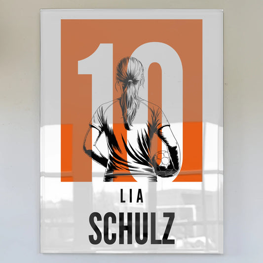 Personalisiertes Acrylglasbild Magnetisch Handball Handballerin Geschenk für Tochter