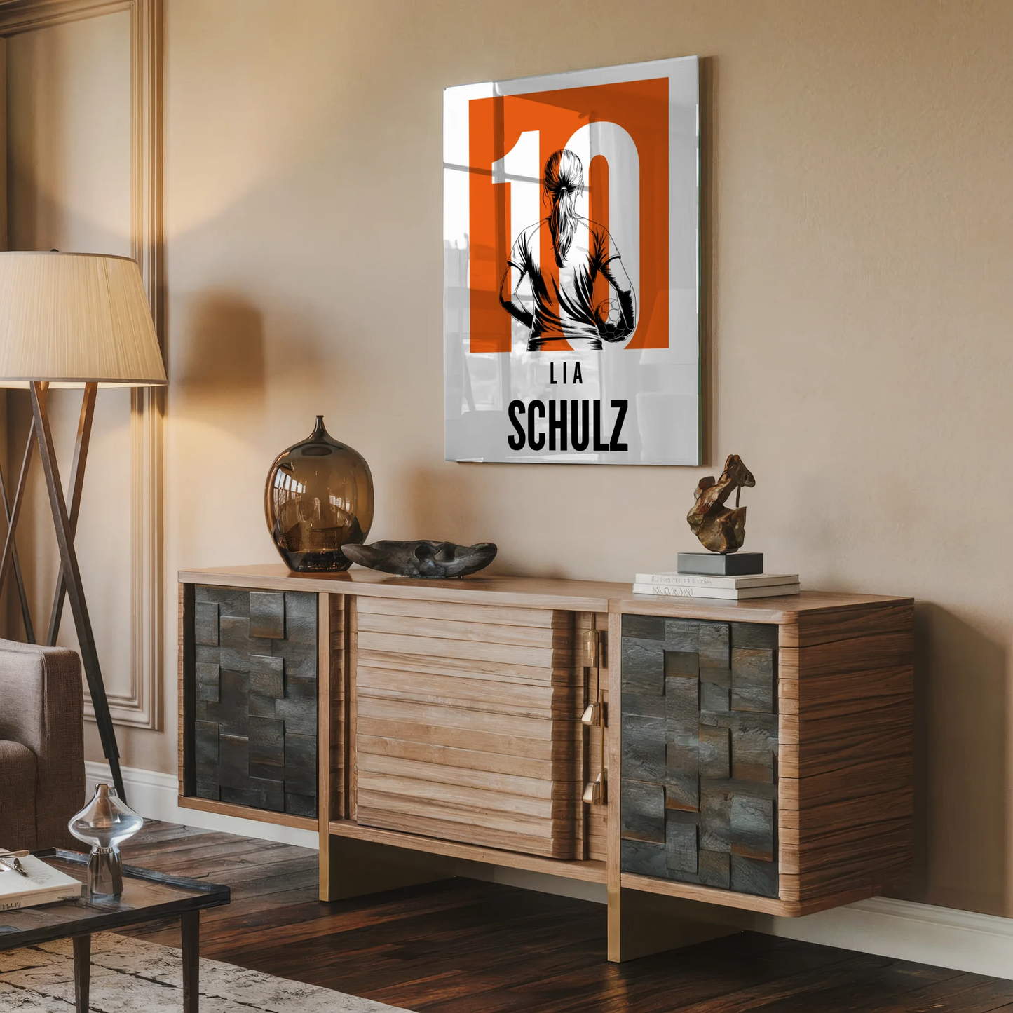 Personalisiertes Acrylglasbild Magnetisch Handball Handballerin Geschenk für Tochter