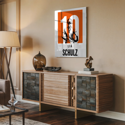 Personalisiertes Acrylglasbild Magnetisch Handball Handballerin Geschenk für Tochter
