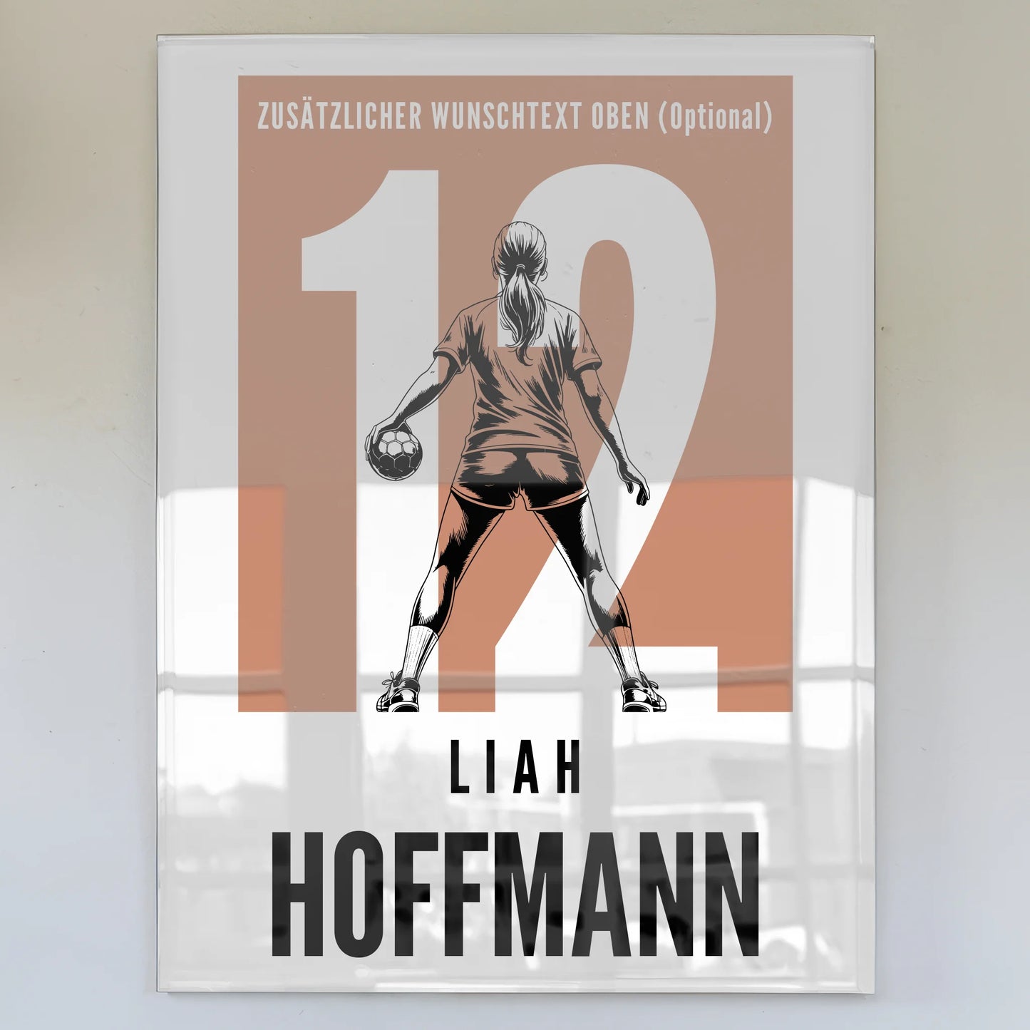 Personalisiertes Acrylglas Bild magnetisch Handball Handballerin Geschenk für Mädchen Turnier