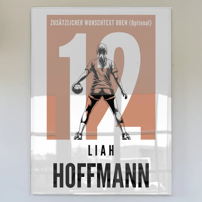 Personalisiertes Acrylglas Bild magnetisch Handball Handballerin Geschenk für Mädchen Turnier