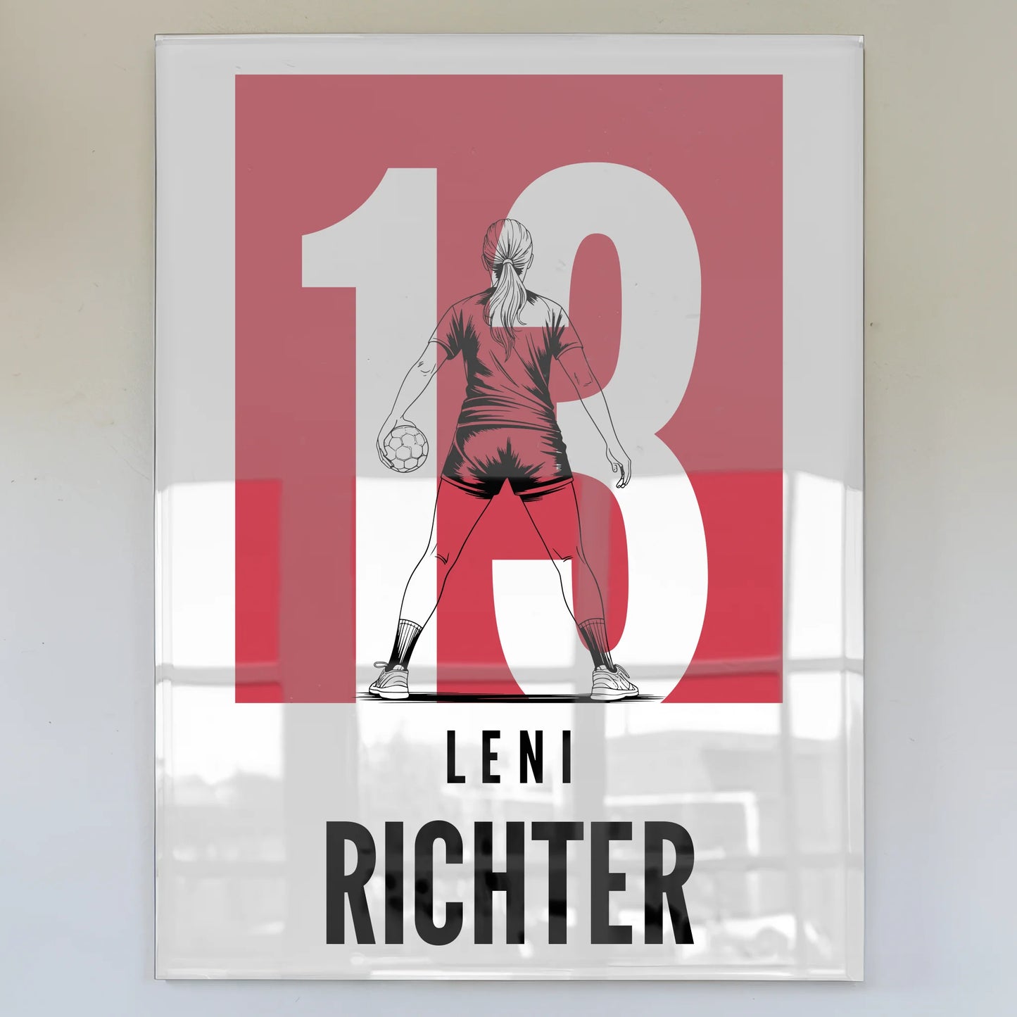 Acrylglasbild Personalisiert magnetisch Handball Handballerin Geschenk für Mädchen Turnier Urkunde