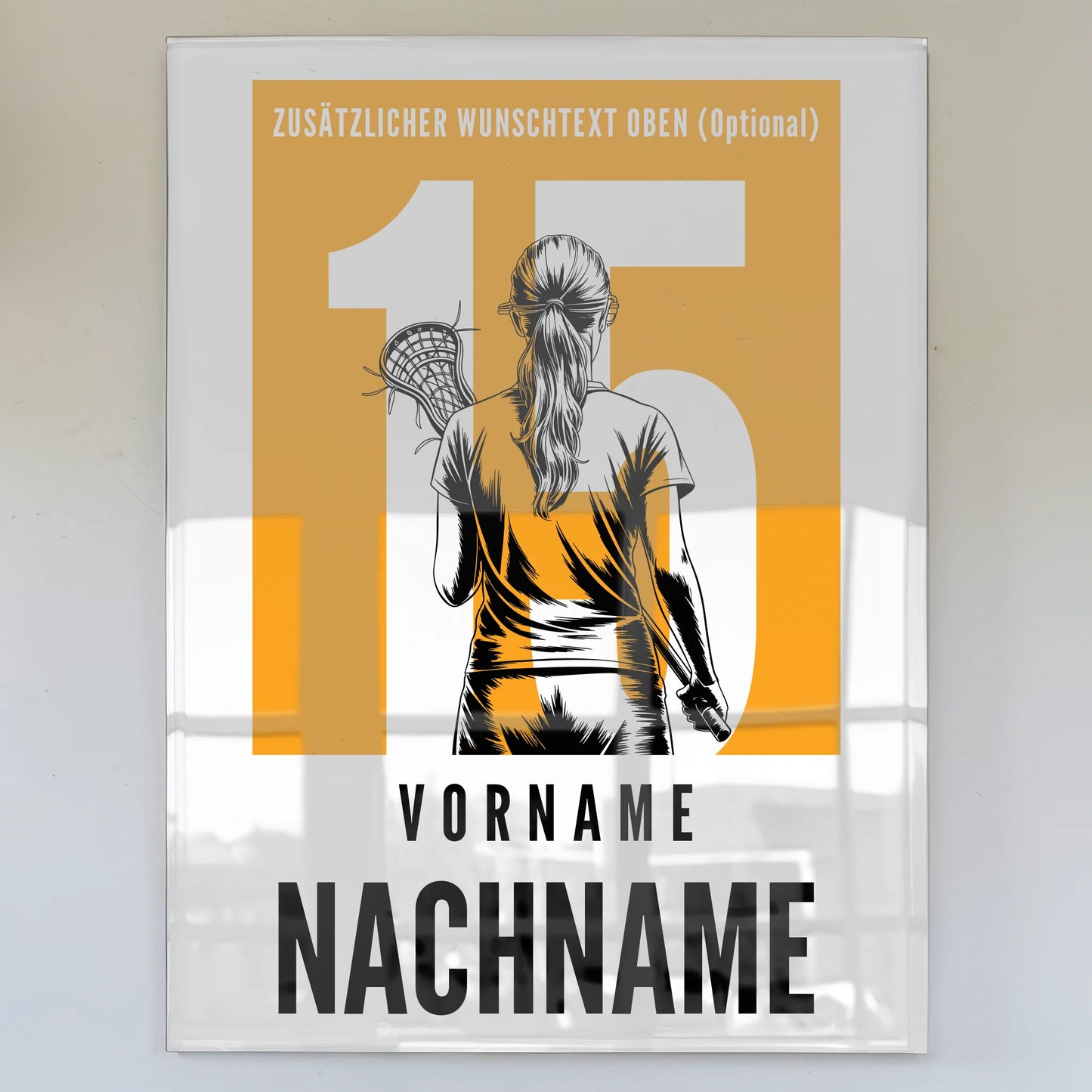 Acrylglas Bild Personalisiert magnetisch Lacrosse Lacrossespielerin Geschenk für Tocher Mama Tante Freundin